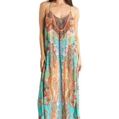 Racerback Viscose Silk Maxi Dress