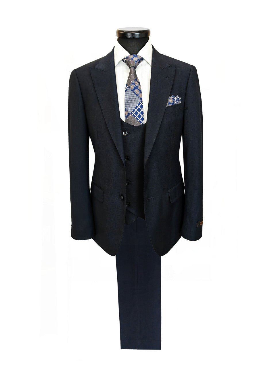 Men's 3-Piece Dark Navy Slim Fit Suit