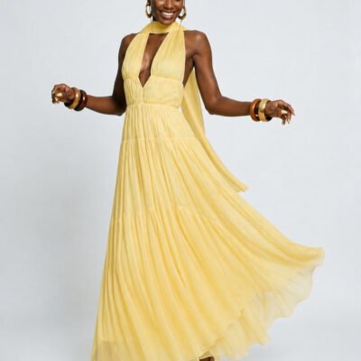 Radiant Flowing Halter Maxi Dress