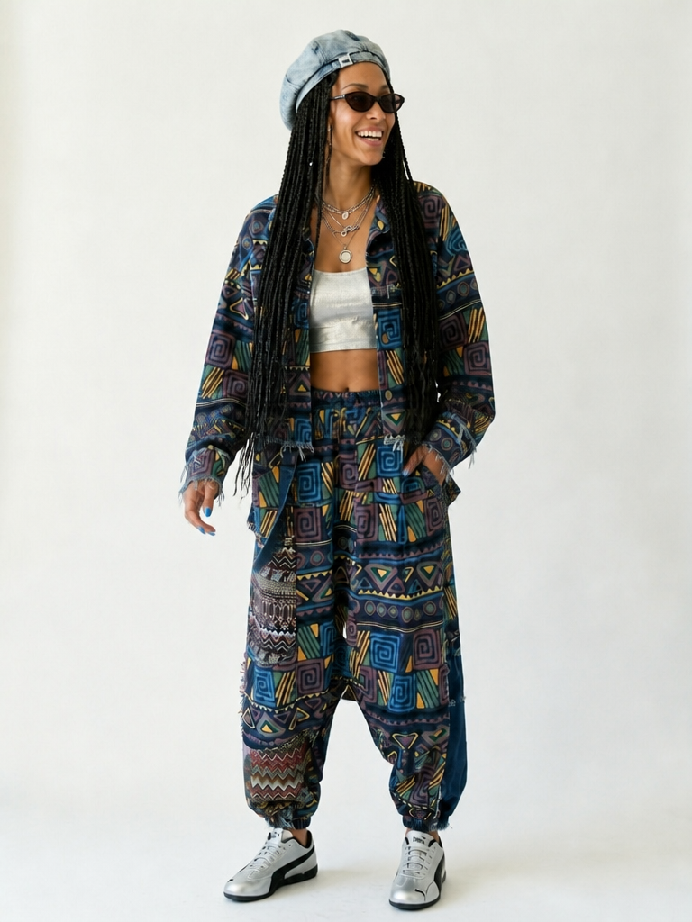 Wild Heart Printed Denim Set