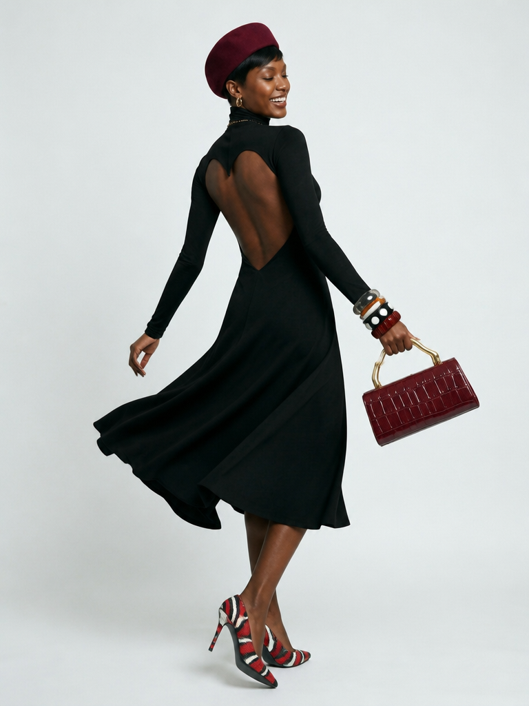 Magnetic Cutout Back Maxi Dress