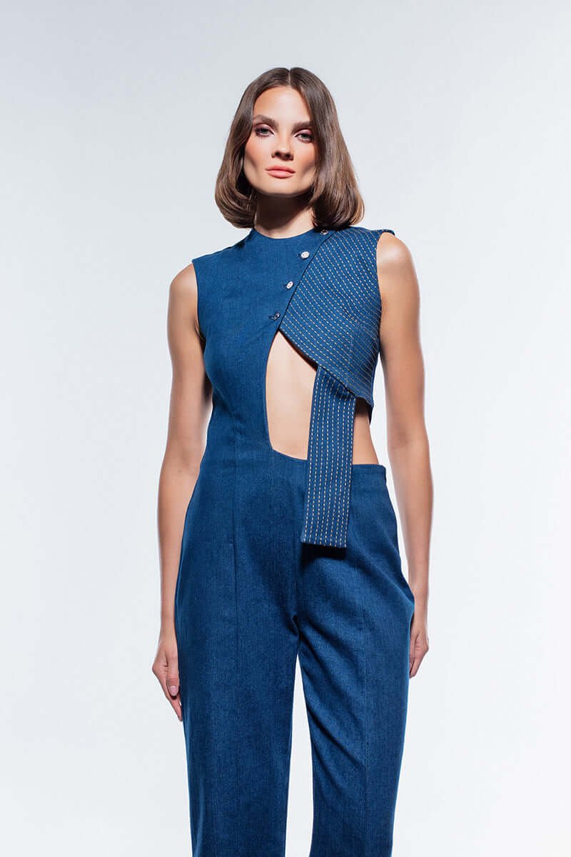 Lustrous Denim Jumpsuit